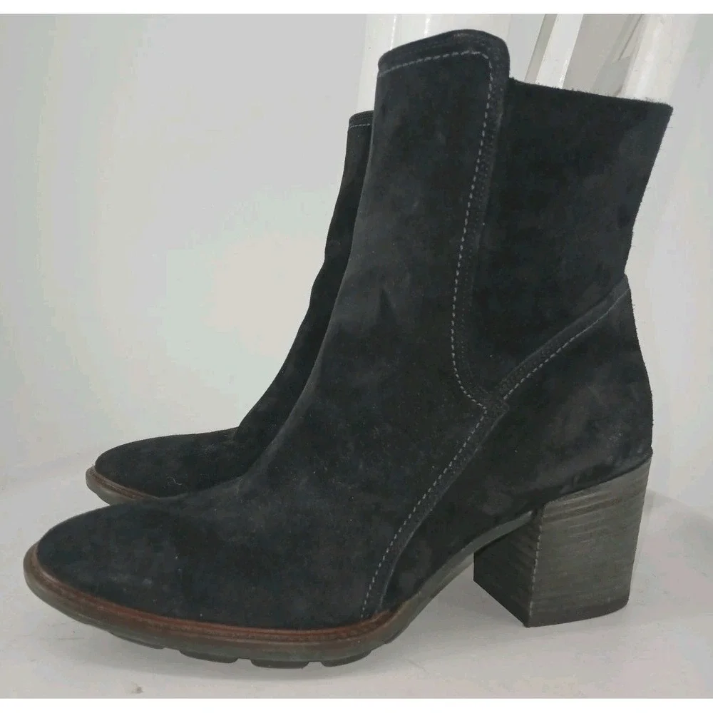 PAUL GREEN Womens Black Ankle Boot Suede Nubuck 6 UK 8.5 US DB5